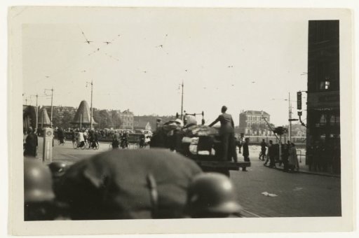 German army at one of the bridges in Rotterdam