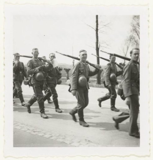 Column of German soldiers on the march