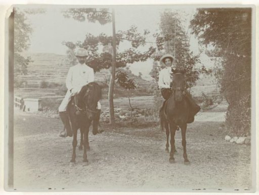 The couple Letterie on horseback in nature at Patjet
