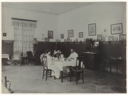 The couple Letterie in the dining room of their house in Mojosari
