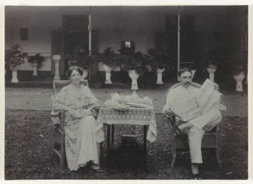 The couple Letterie in the garden of their home in Mojosari in the Indies