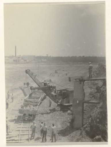 Bauxite being loaded into wagons