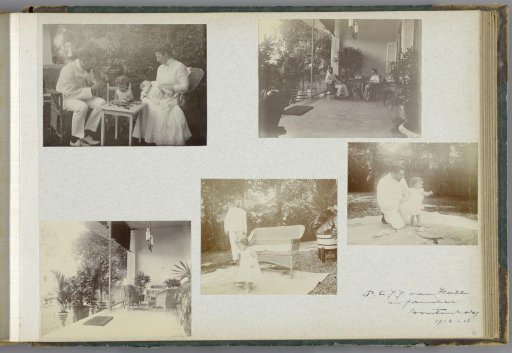 Album page with five photographs