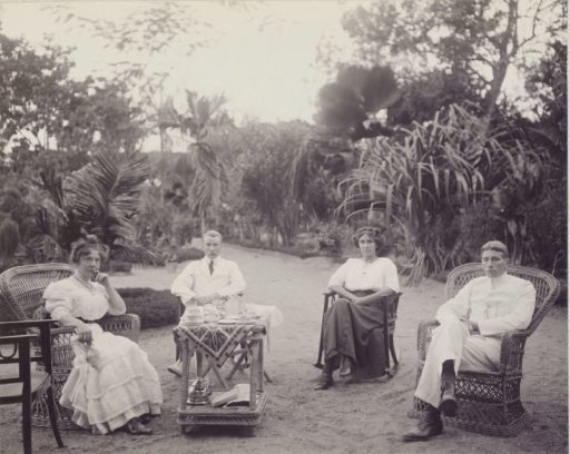 Company in a garden