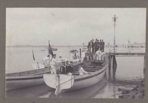 Skiff at the pier in Paramaribo, 1912