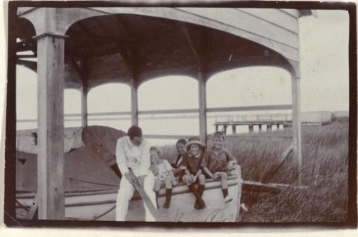 Children in a Motorboat, Plantation Morgenstond in Suriname