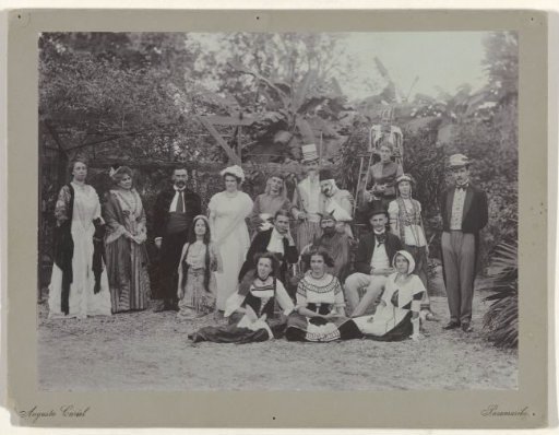 Disguised Group Posing in a Garden