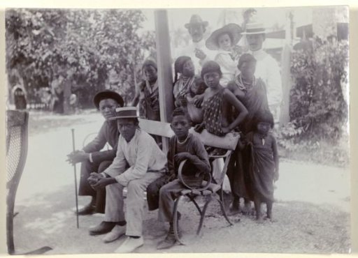 Queen's Day 1905 on the Government Square outside the Het Park society, Paramaribo