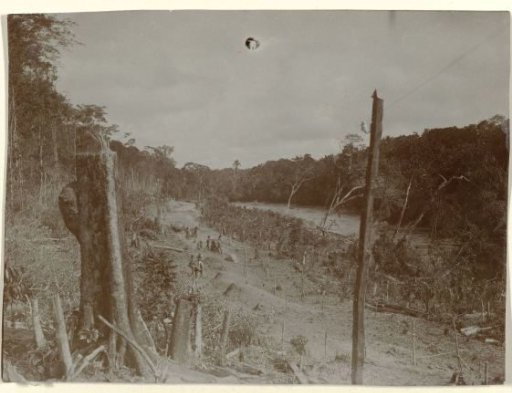 Construction of a railway along the Sarakreek in Suriname