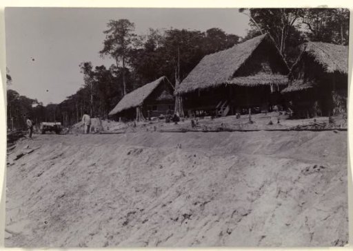 Camp of workers on the Lawas railway line