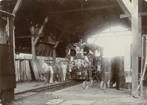 First train in Paramaribo