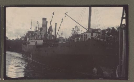 Ship on the river at Moengo