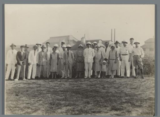 Group photo at the factory in Moengo