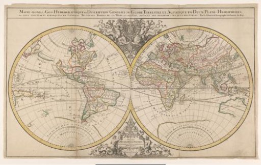Map of two hemispheres of the world