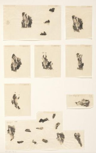 Loose fragments of a print of the reconciliation of Jacob and Esau