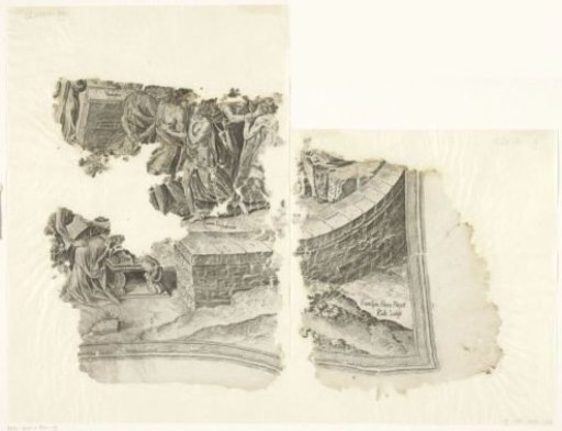 Lower right corner of a print of the scene of Cebes