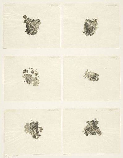 Loose fragments of a print of the scene of Cebes