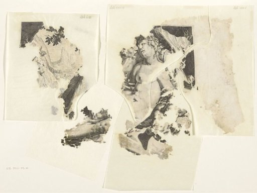 Loose fragments of a print of Acis and Galatea