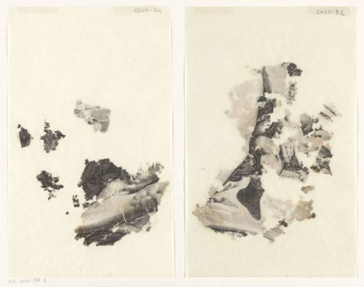 Loose fragments of a print of Acis and Galatea