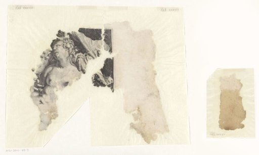 Loose fragments of a print of Acis and Galatea