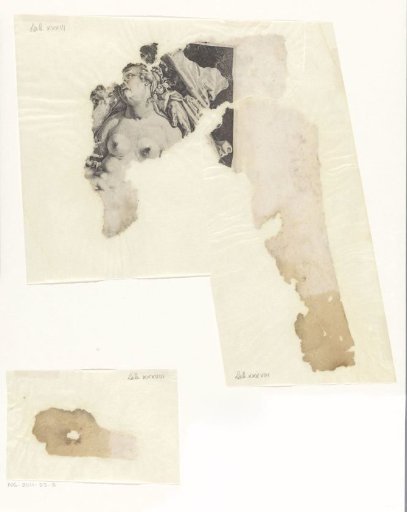 Loose fragments of a print of Acis and Galatea