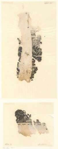 Loose fragments of a print of Pyramus and Thisbe