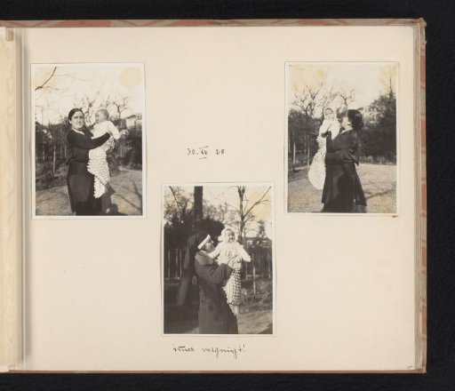 Isabel Wachenheimer in the arms of her mother Else Wachenheimer-Moos and in the arms of an unknown nurse, 30 December 1928