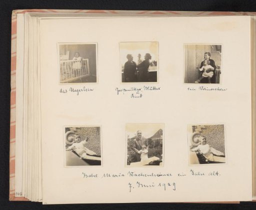 Isabel Wachenheimer with her parents Eugen Wachenheimer and Else Wachenheimer-Moos and her grandmother Josefine Moos-Levi during Isabel's first birthday, 7 June 1929, Nuremberg