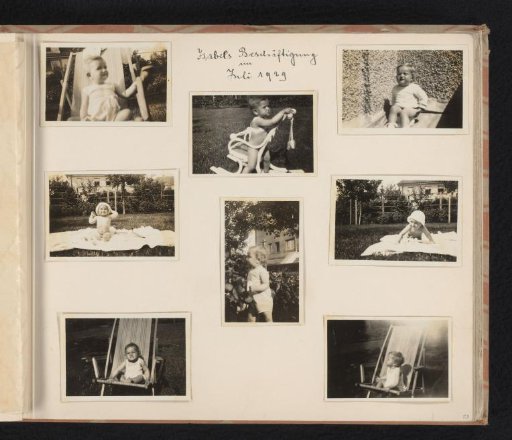 Isabel Wachenheimer during daily activities, July 1929, Nuremberg