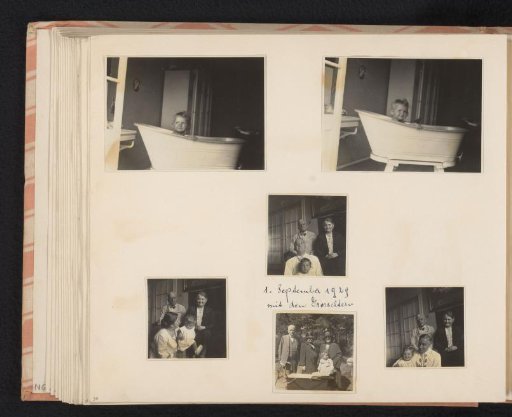 Isabel Wachenheimer in the bath, and in the Wachenheimer family residence (Herthastrasse 19) with Else Wachenheimer-Moos, Eugen Wachenheimer, Meir Wachenheimer and Mathilde Wachenheimer-Wertheimer, Munich, September 1929