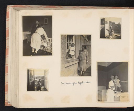 Isabel Wachenheimer in the sun on the balcony and in her room with her mother Else Wachenheimer-Moos, her grandmother Mathilde Wachenheimer-Wertheimer and an unknown woman, Munich, September 1929