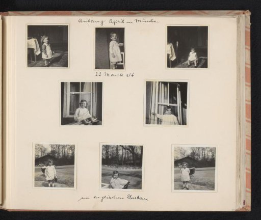 Isabel Wachenheimer in the living room and on the balcony of the Wachenheimer family home, and in the English Gardens, Munich, April 1930