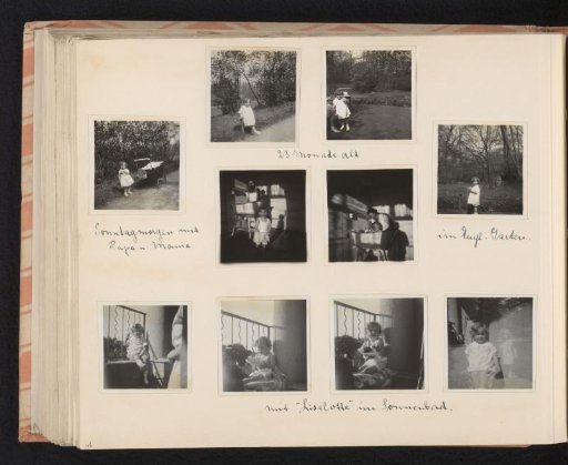 Isabel Wachenheimer and her mother Else Wachenheimer-Moos in the English Gardens, in a bath, and on the balcony, May 1930, Munich