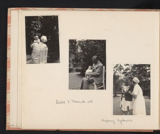 Isabel Wachenheimer three months old with her mother Else Wachenheimer-Moos, her father Eugen Wachenheimer and an unknown nurse, September 1928, Stuttgart
