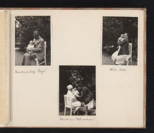 Isabel Wachenheimer three months old with her mother Else Wachenheimer-Moos, her father Eugen Wachenheimer and an unknown nurse, September 1928, Stuttgart