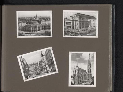 Postcards of the Burgtheater, the State Opera, the Graben, and St. Stephen's Cathedral in Vienna