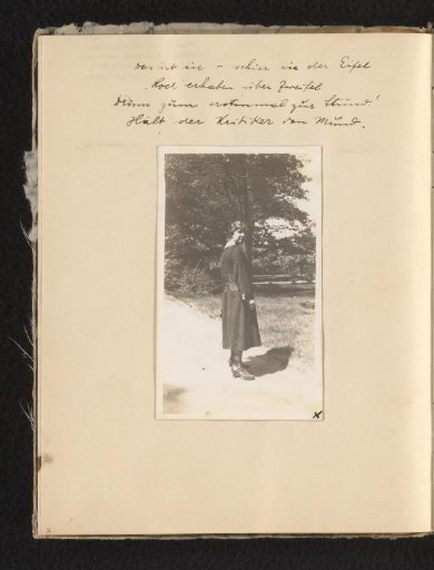 Else Wachenheimer-Moos outdoors during her engagement period, 1920-1922, Germany