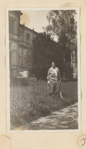 Else Wachenheimer-Moos in the Garden of a Large Building, 1927, Bad Kissingen