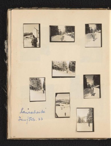 Eugen Wachenheimer and his wife Else Wachenheimer-Moos on a skiing holiday in a winter landscape, January–February 1933, Lenzerheide (Switzerland)