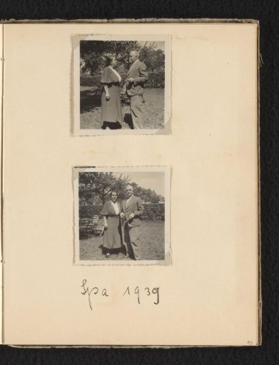 Else Wachenheimer-Moos and her husband Eugen Wachenheimer on holiday in the woods, 1939, Spa (Belgium)