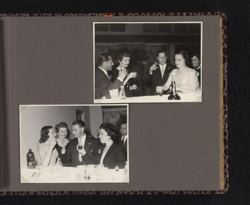 Unknown colleagues of Isabel Wachenheimer during her period at KLM at a party and Isabel Wachenheimer, 1947-1955, Israel