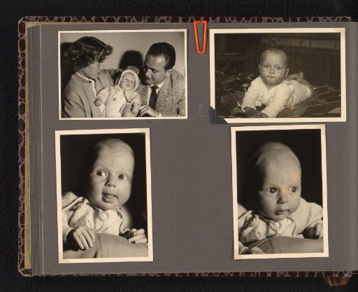 Unknown family with man, woman and children, probably personal acquaintances of Isabel Wachenheimer, 1956