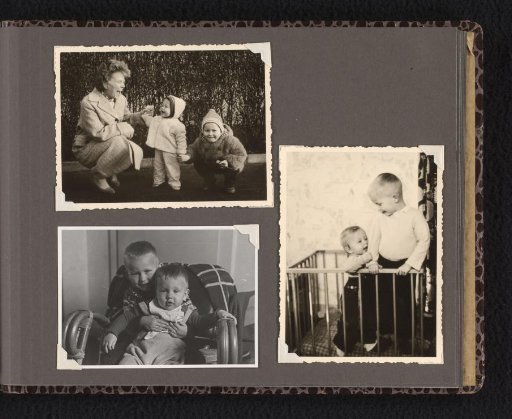 Two unknown children and an unknown woman, probably children of personal acquaintances of Isabel Wachenheimer, 1960