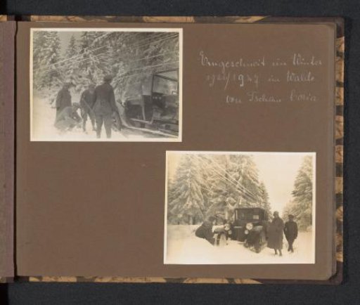 Else Wachenheimer-Moos snowed in during a car journey with her husband Eugen Wachenheimer through Bulgaria, winter 1926-1927, Tschauboria?