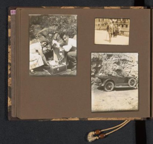 Else Wachenheimer-Moos and two unknown men during a tour of Bulgaria by Else Wachenheimer-Moos and her husband Eugen Wachenheimer, July 3, 1927, Bulgaria