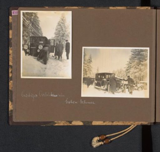 Else Wachenheimer-Moos snowed in during a car journey with her husband Eugen Wachenheimer through Bulgaria, winter 1926-1927, Tschauboria?
