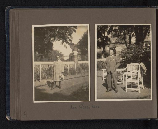 Willy Moos in the garden of his house (Bellevue 62), probably 1928, Hamburg