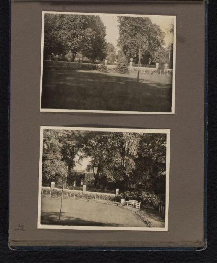 Side view of the garden and house of Willy Moos (Bellevue 62), probably 1928, Hamburg