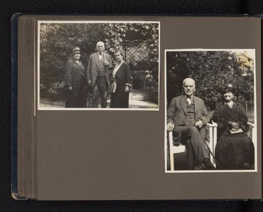 Meir Wachenheimer and his wife Mathilde Wachenheimer-Wertheimer visiting their son Eugen Wachenheimer and daughter-in-law Else Wachenheimer-Moos, probably 1928, probably Nuremberg