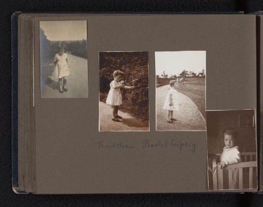 Girl (Trudchen Bach) on a sandy path and in the box, probably 1928, Leipzig